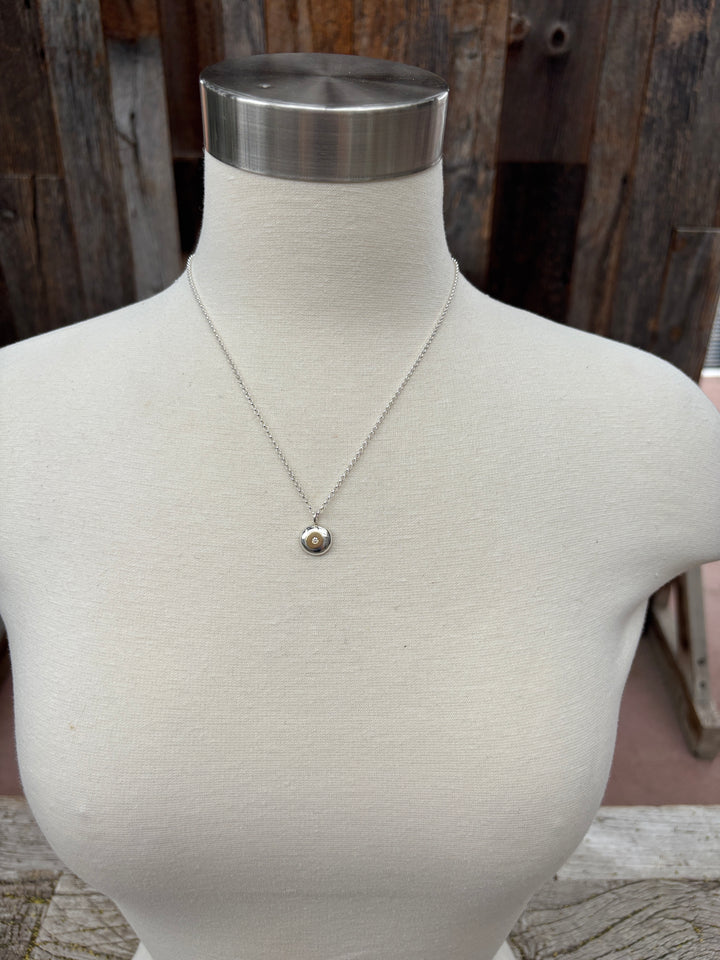 Ashton Jewelry SS and 18k Gold Pebble Necklace w/ Diamond
