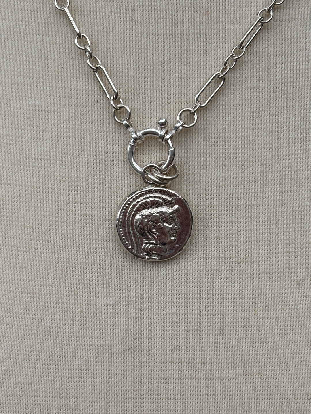 Ashton SS Owl Coin Necklace