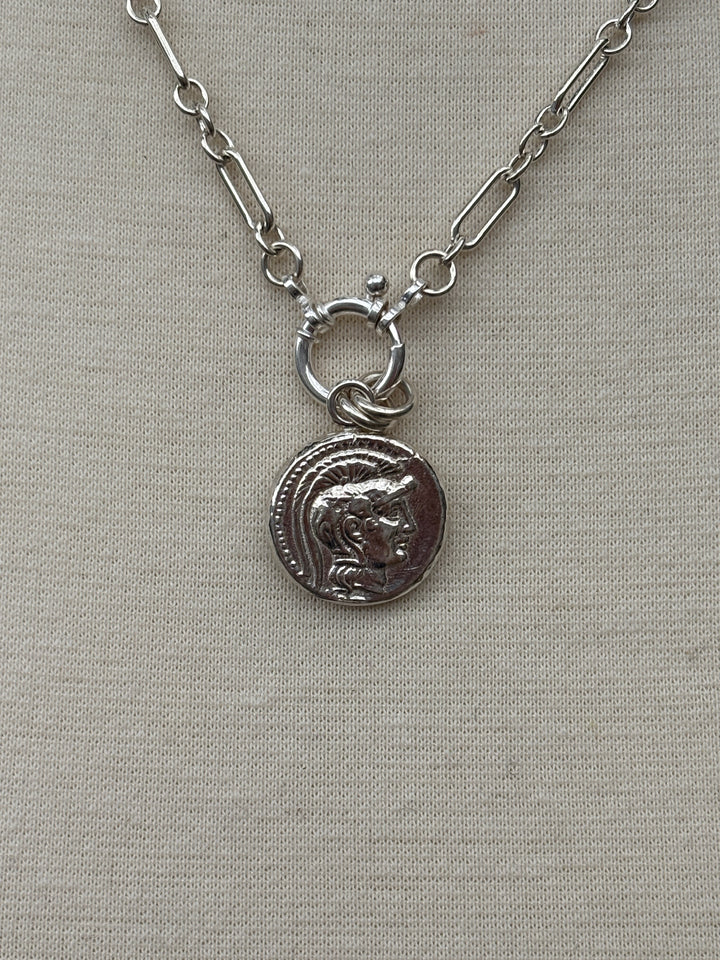 Ashton SS Owl Coin Necklace