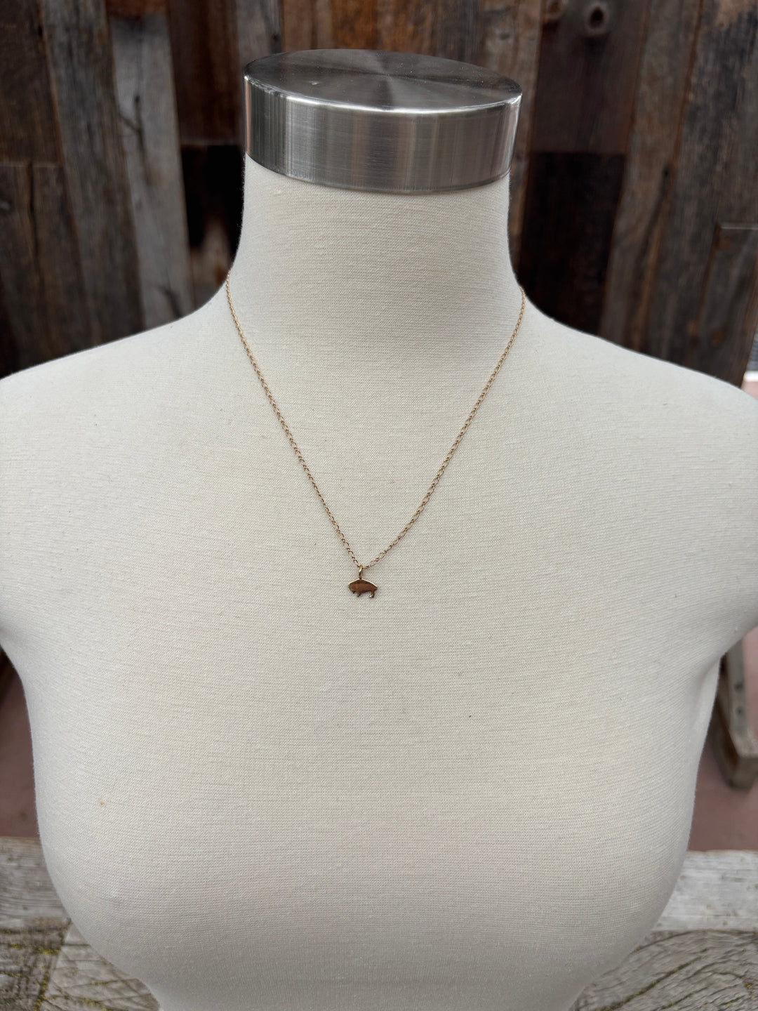 Ashton 14K Gold Buffalo Necklace Mini