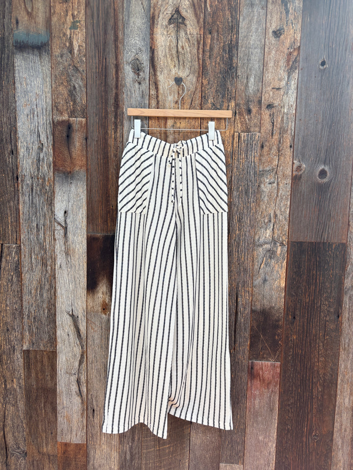 Project Social T Zadie Striped Pant - Ivory/ Navy