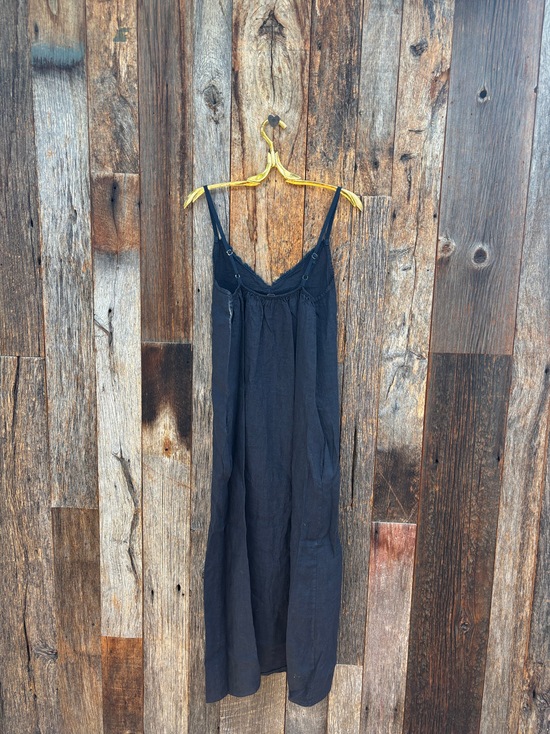 Milio Milano Raw Edge Seam Maxi Dress Navy