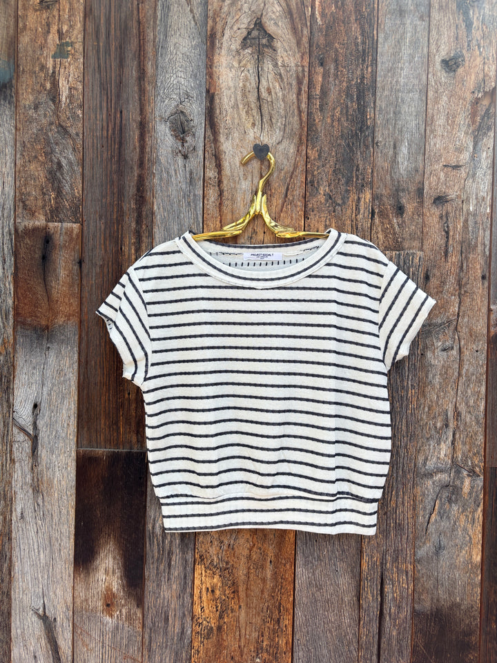 Project Social T Osper Textured Stripe Top Ivory/Navy