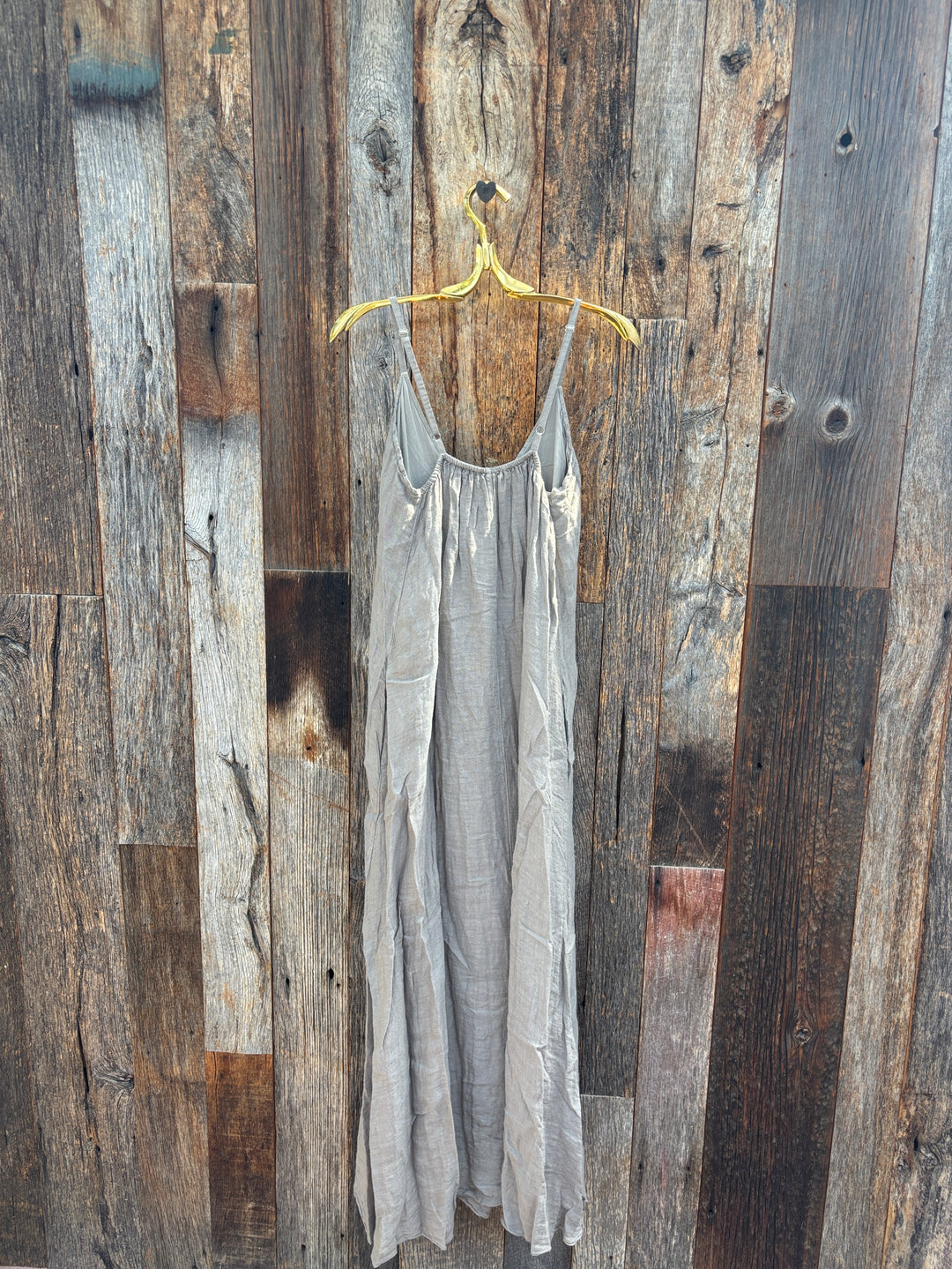 Milio Milano Spaghetti Strap Maxi Dress Mocha