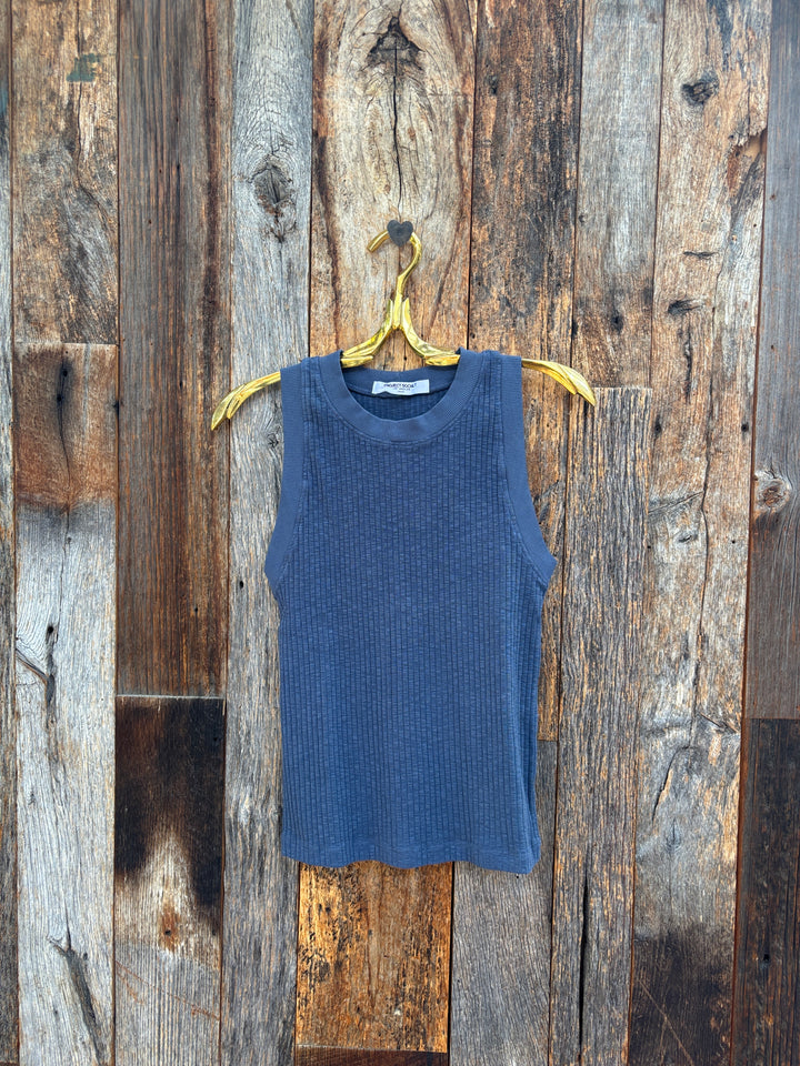 Project Social T Player Racerback Rib Tank Deep Indigo