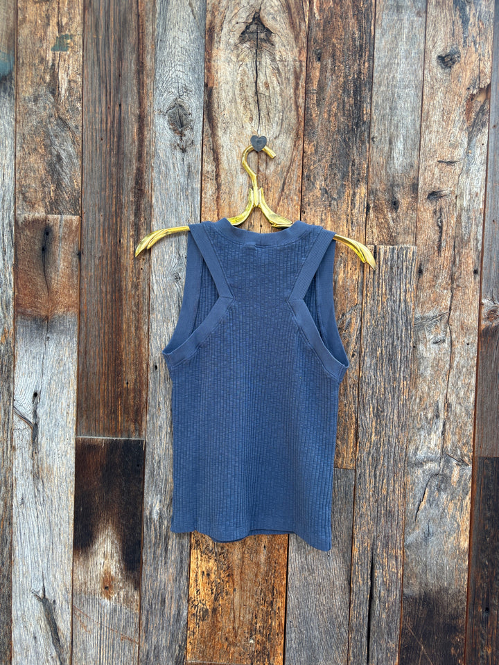Project Social T Player Racerback Rib Tank Deep Indigo