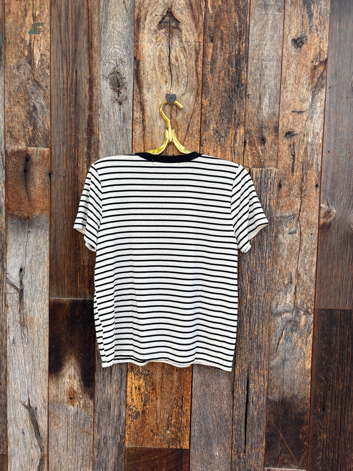 Project Social T Nera Crew Striped Tee Ivory/Black