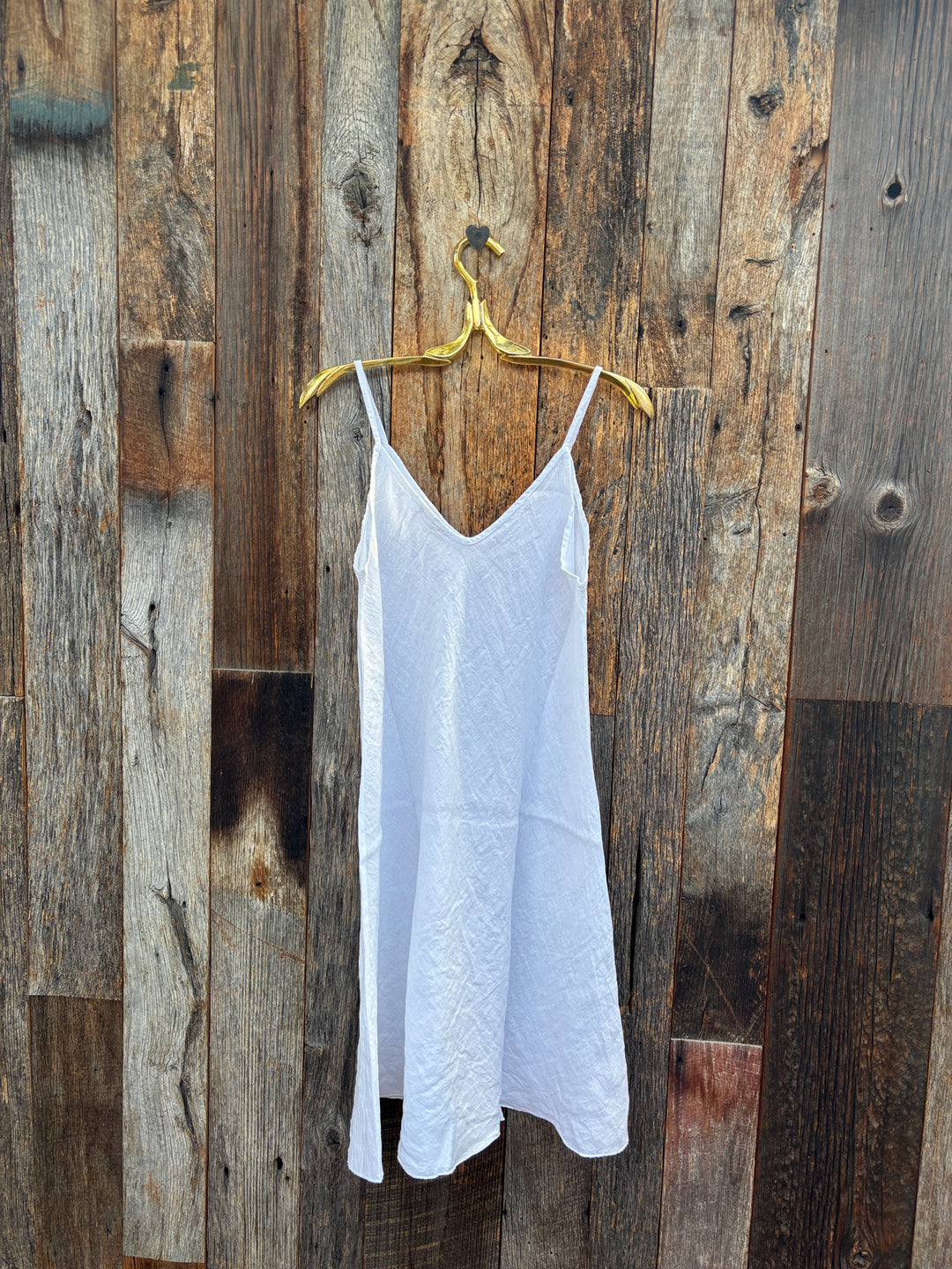 Milio Milano Linen Midi Slip Dress White