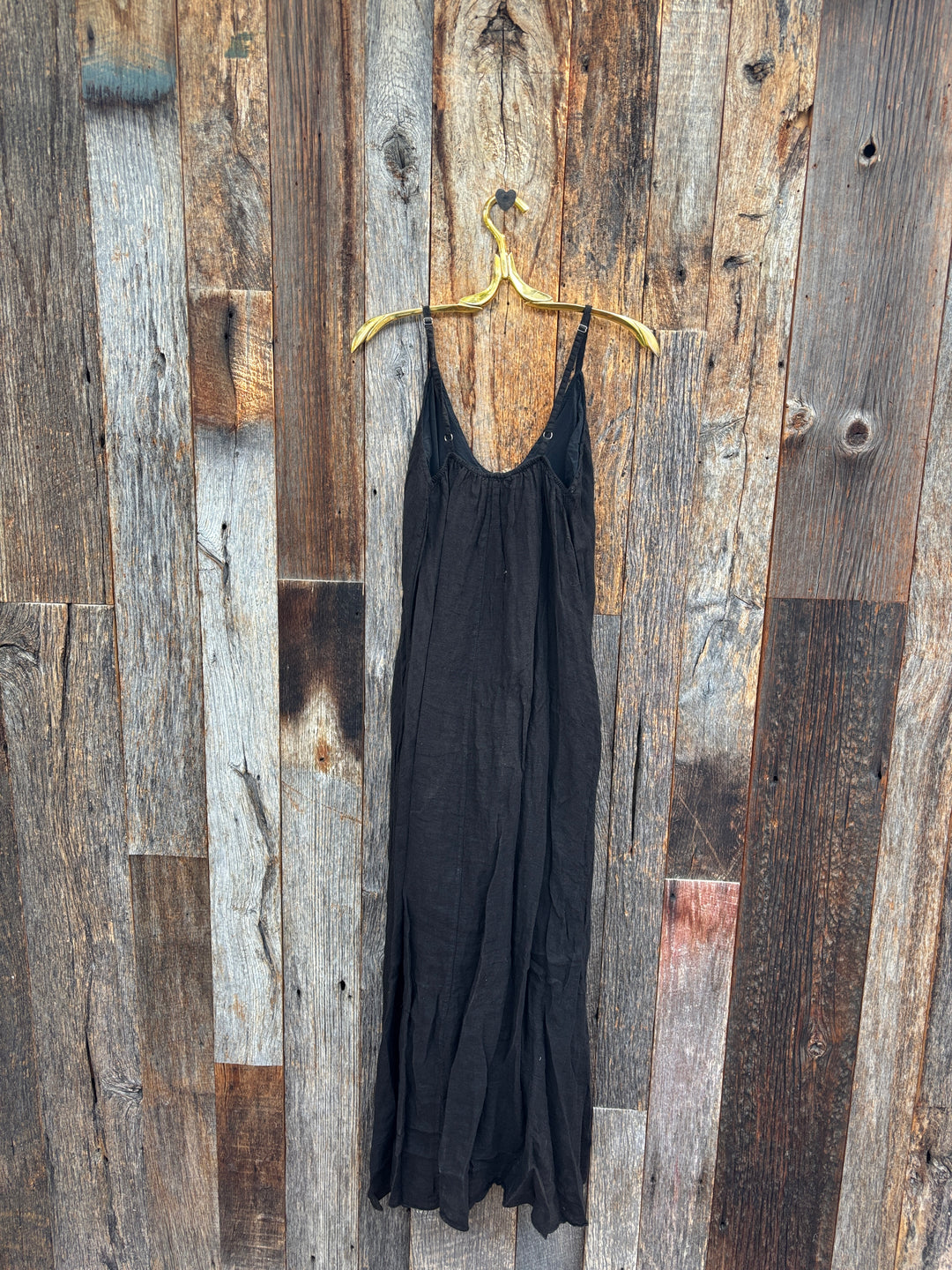 Milio Milano Spaghetti Strap Maxi Dress Black