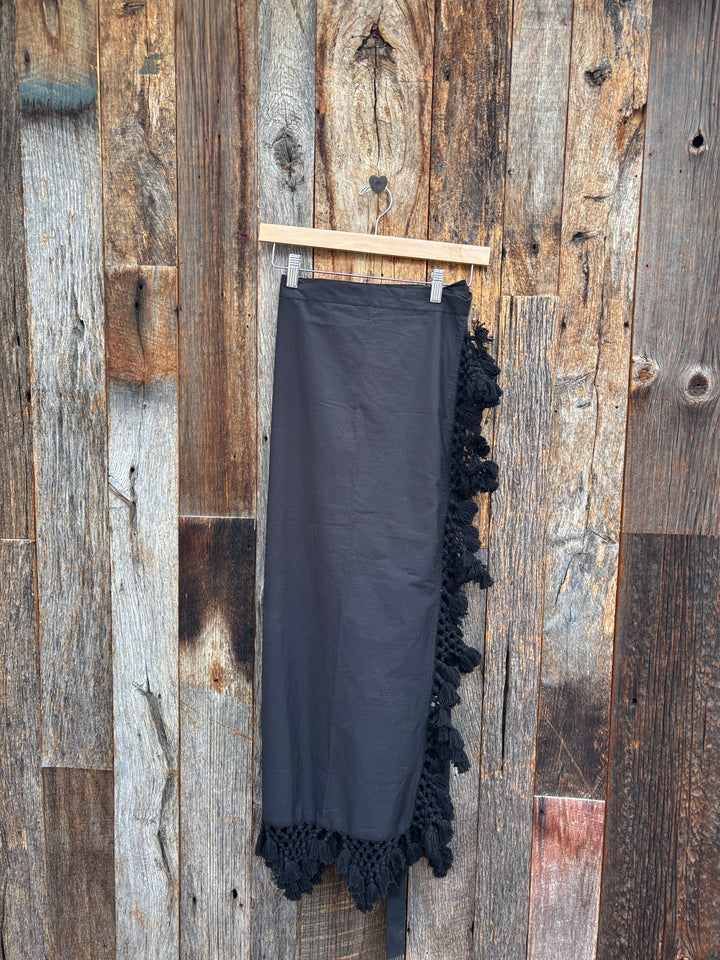 Chan Luu Capri Crocheted Wrap Skirt DF-SK-010 Caviar O/S