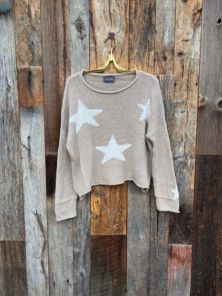 Wooden Ships Starry Top Cotton Khaki/White