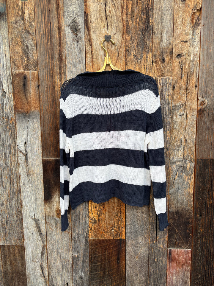 Wooden Ships Star L/S Polo Cotton Indigo/White/Red