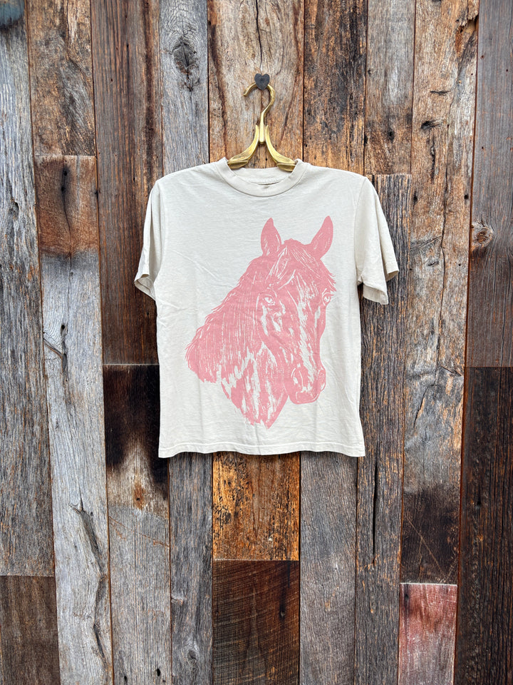 People of Leisure Pink Stable Tee Sand