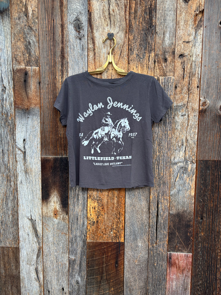 People of Leisure Waylon Jennings Baby Tee Black