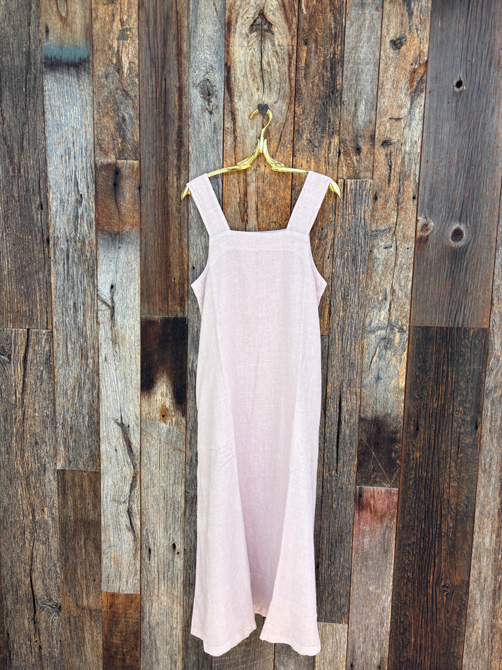 It Is Well Linen Strap Dress Light Pink