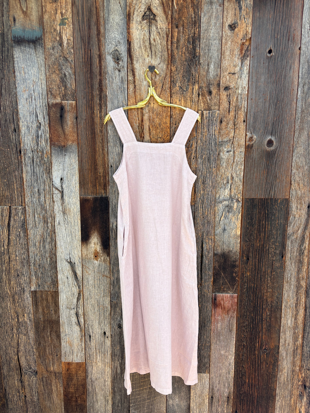 It Is Well Linen Strap Dress Light Pink