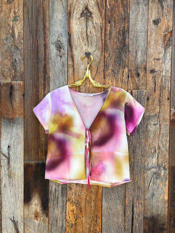 Isabella V 100% Italian Dyed Silk Erin Drawstring Top