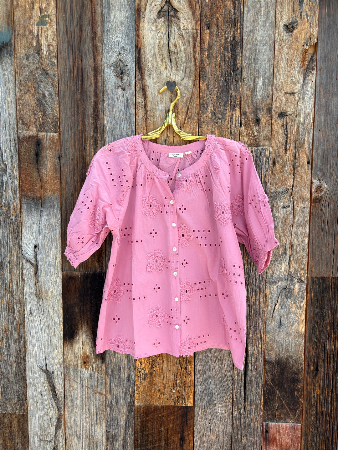 Dylan Shay Button Blouse Pink