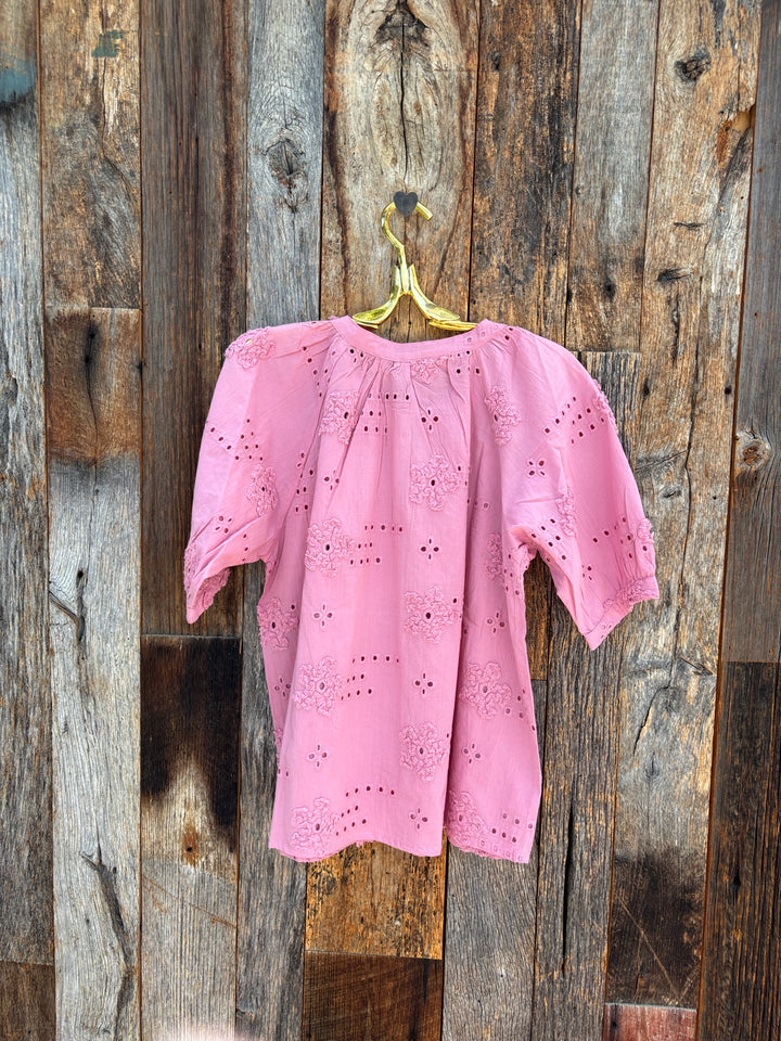 Dylan Shay Button Blouse Pink