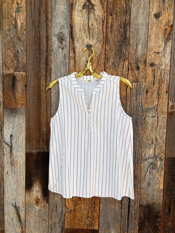 Dylan Miller A-Line Top White/Brown