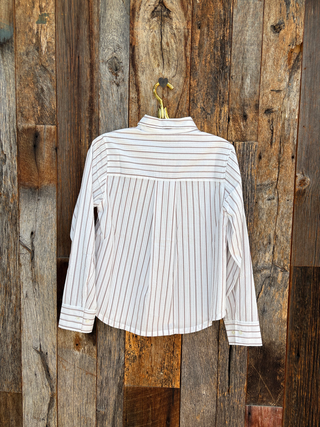 Dylan Hi-Low Modern Shirt White/Brown