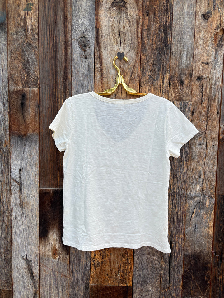 Dylan S/S Deep V-Tee Perfect Natural