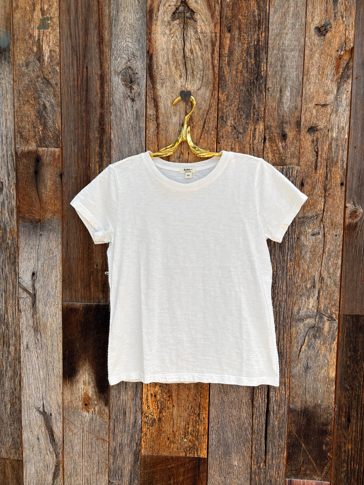 Dylan Crew Contrast Stitch Top White/Blue