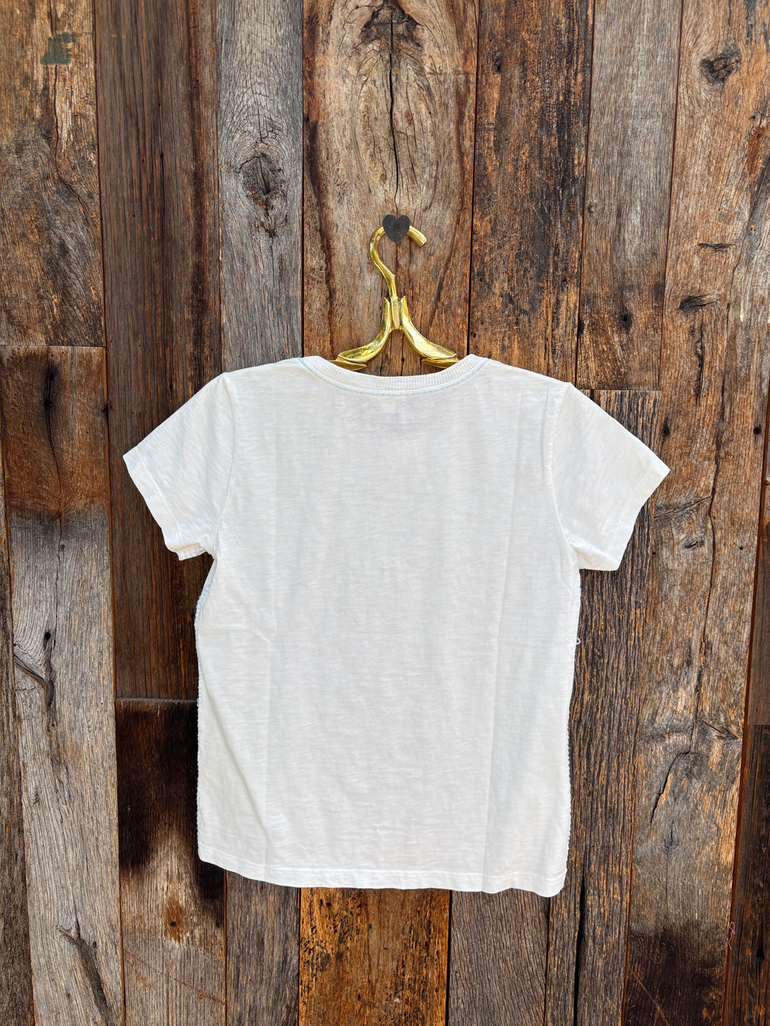 Dylan Crew Contrast Stitch Top White/Blue