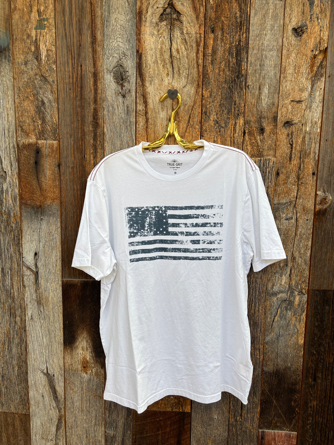 True Grit S/S Raw Edge Crew - White