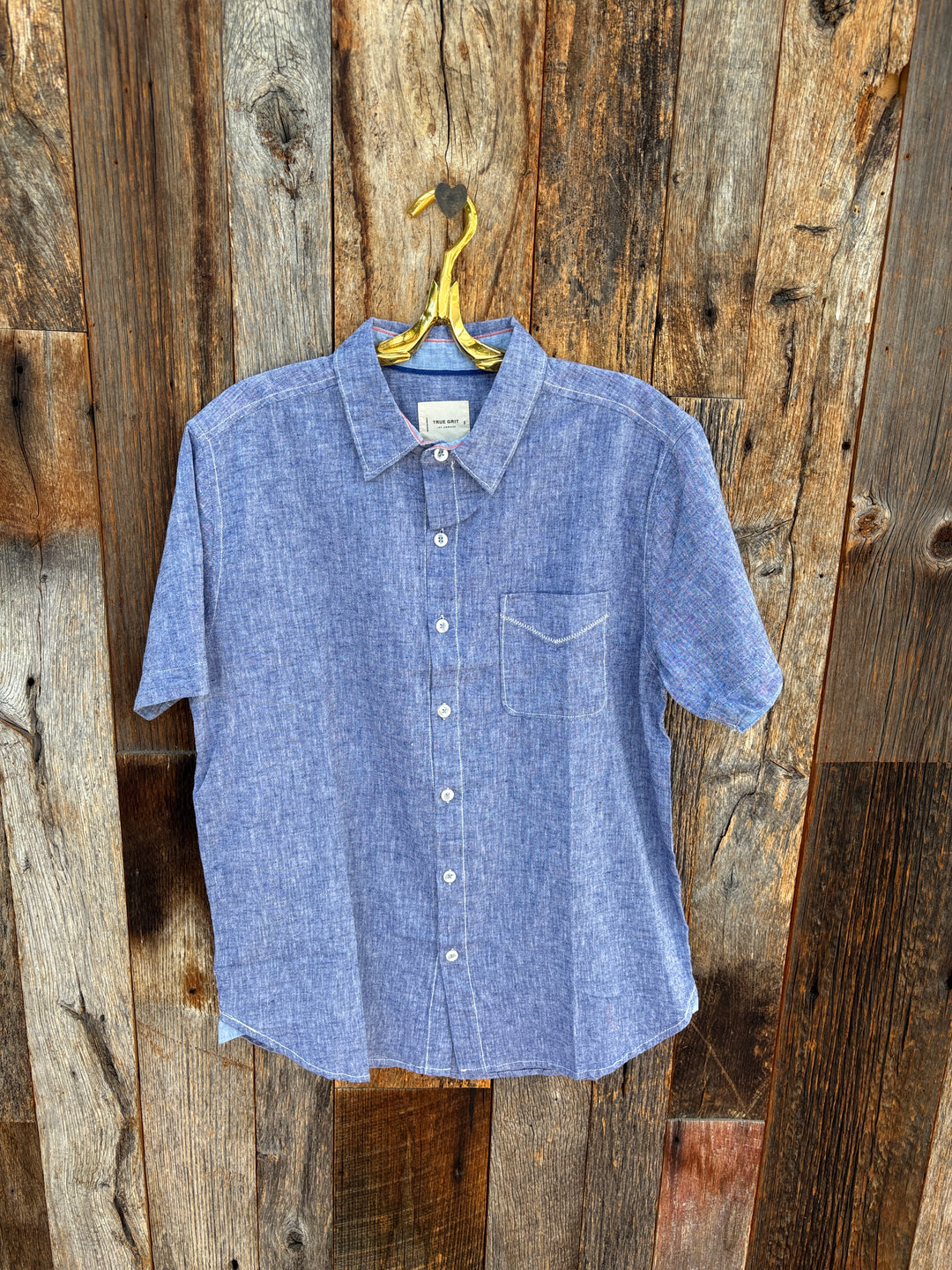 True Grit S/S 1 Pocket Shirt- Indigo