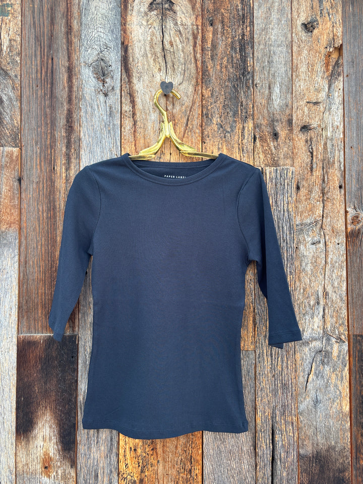 Paper Label Akari Crew Neck Midnight Blue