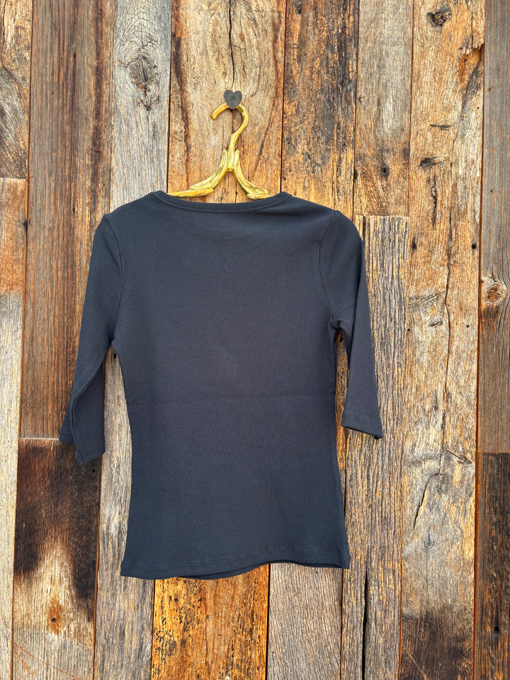 Paper Label Akari Crew Neck Midnight Blue