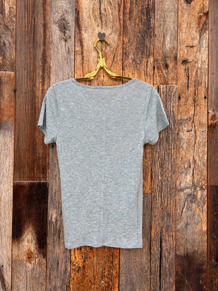 Paper Label Echo Sheer T Shirt Smoky Blue