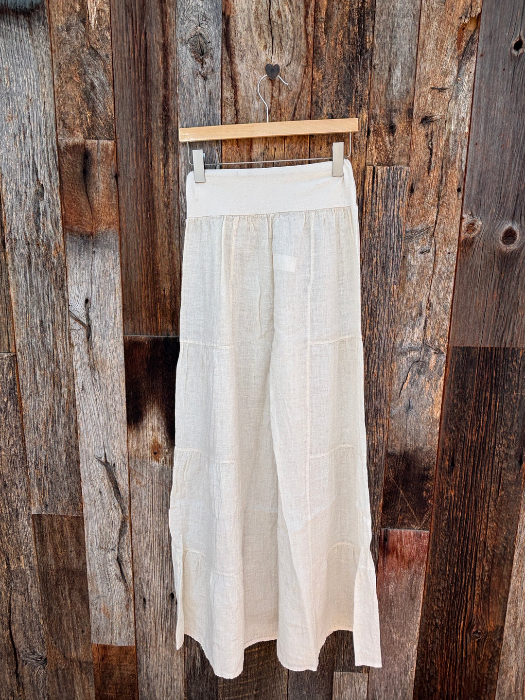 Linen Tiered Pilazzo Pant-Butter