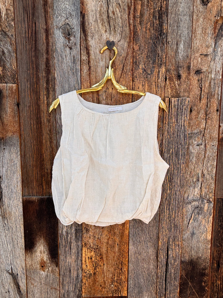 Milio Milano Linen Bubble Top - Butter