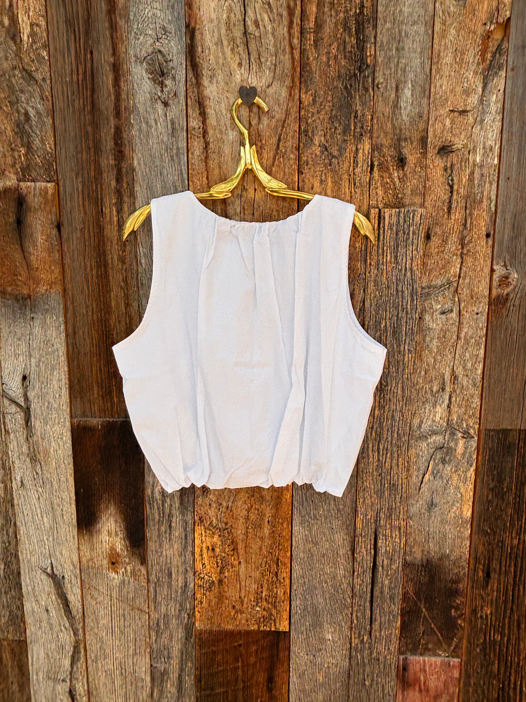 Milio Milano White  Cotton Poplin Bubble Top
