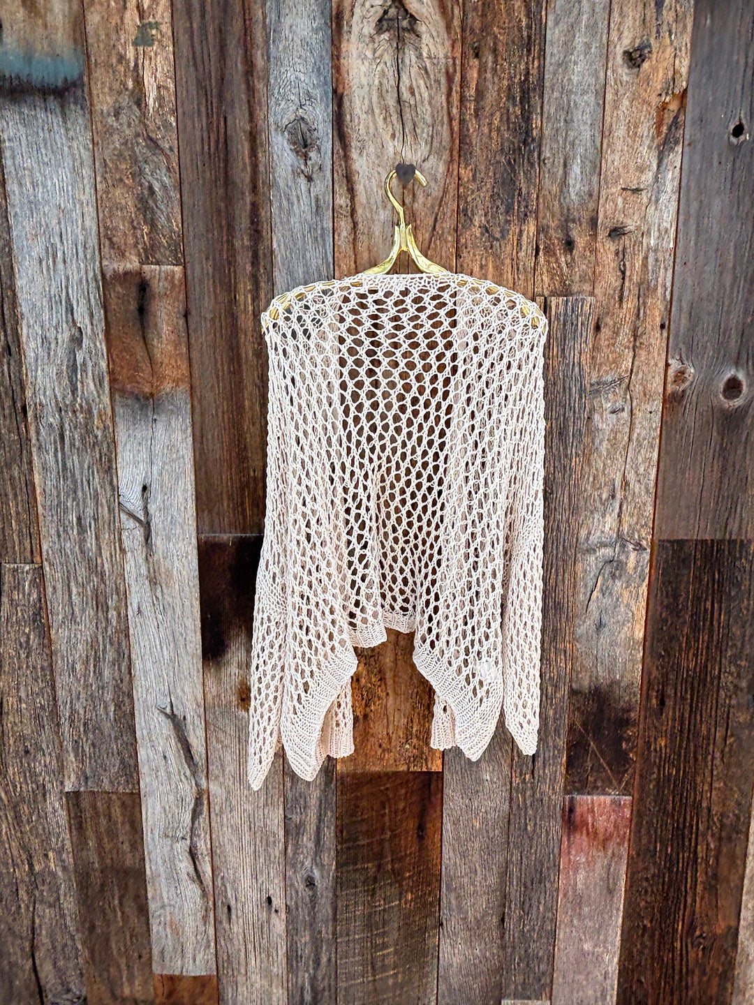 Milio Milano Crochet Knit Cardigan- Beige