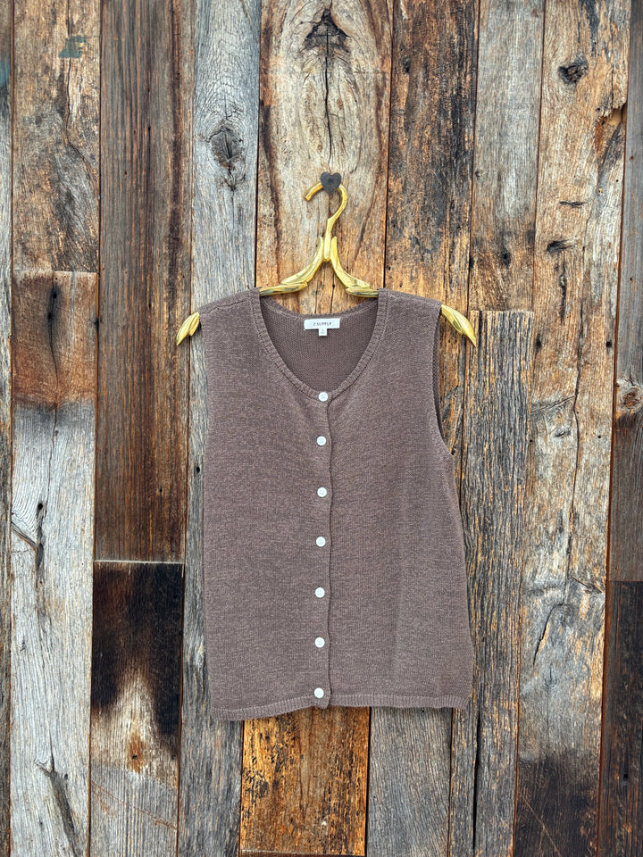 Z Supply Syd Sweater Vest - Pebble Coast