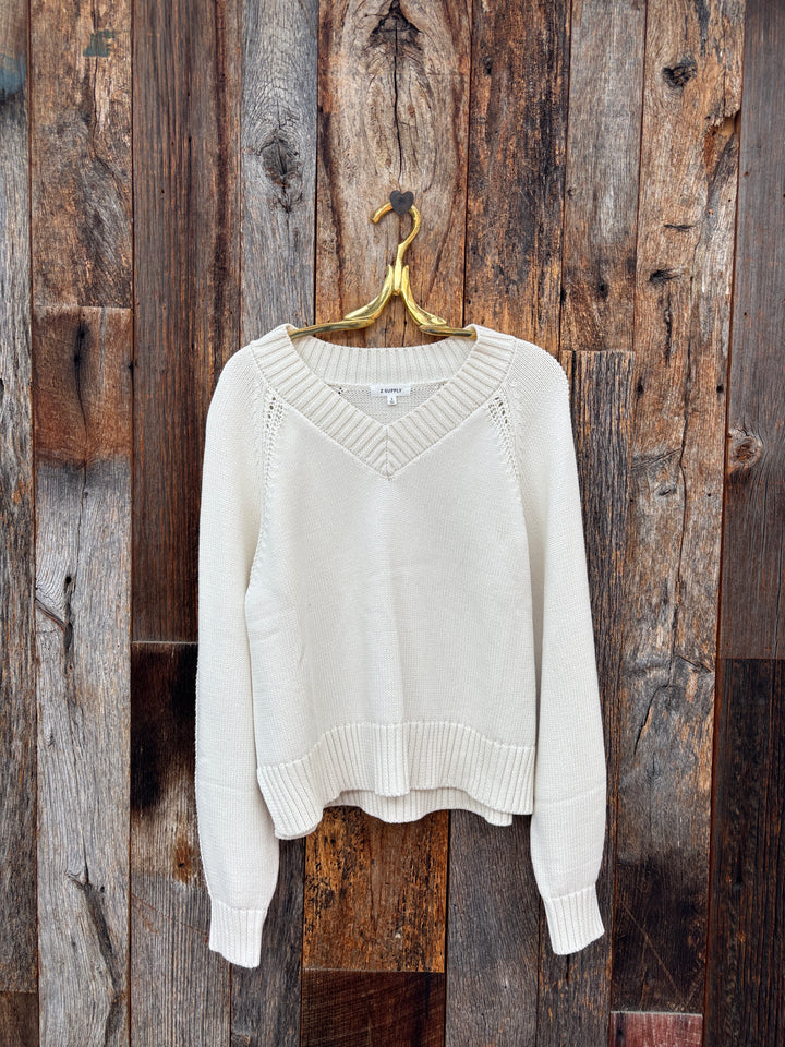 Z Supply Stratton V Neck Sweater - Sandstone