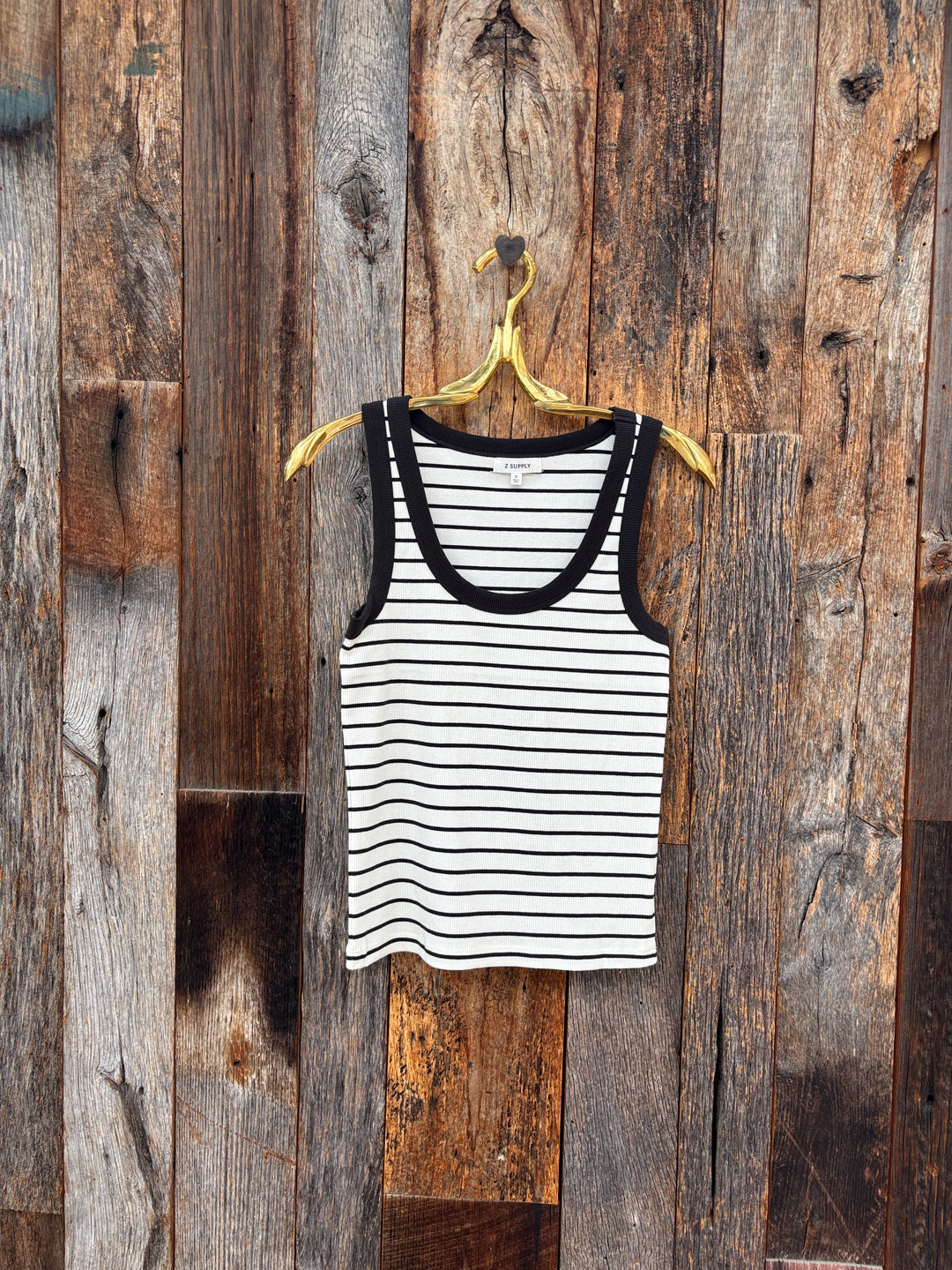 Z Supply Rowe Striped Scoop Tank - Cloud