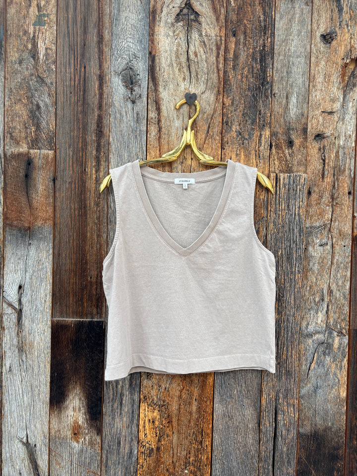 Z Supply Sloane V Neck - Stone Gray