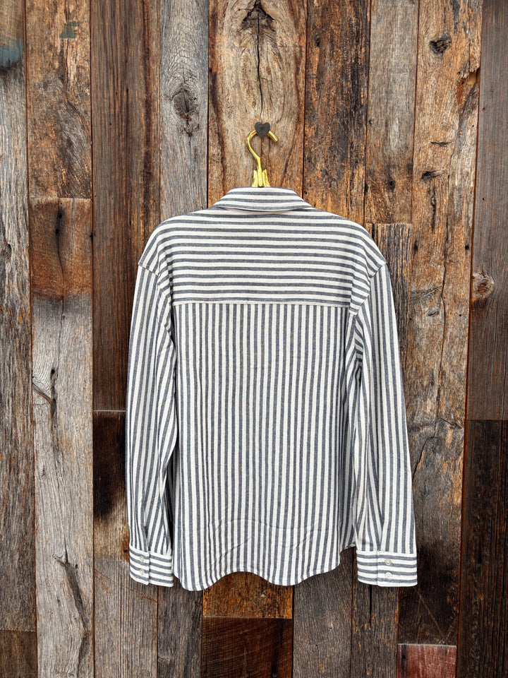 Z Supply Reese Button Up Stripe - Eclipse