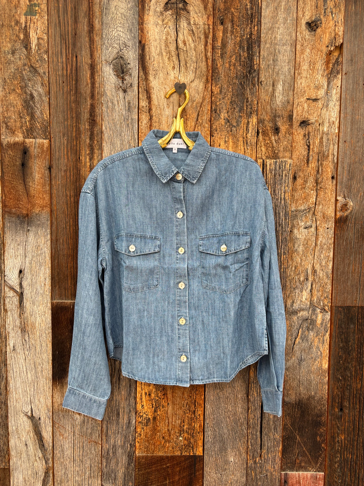 Bella Dahl L/S Flap Pocket Shirt - Island Blue