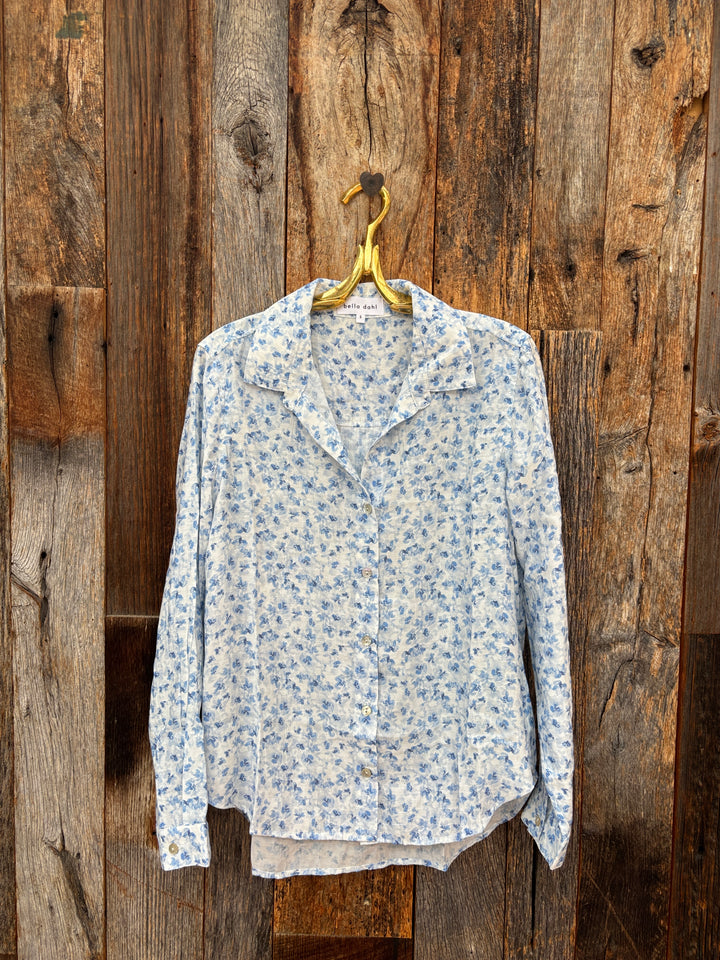 Bella Dahl Classic Button Down - Blue Ditsy Floral