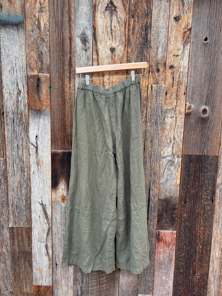 Llea Blue Becca Wide Leg Pant - Army