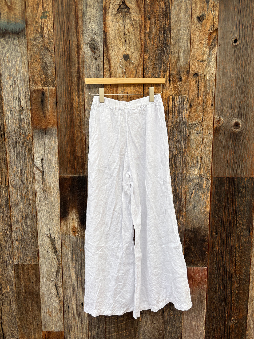 Llea Blue Becca Wide Leg Pant - White