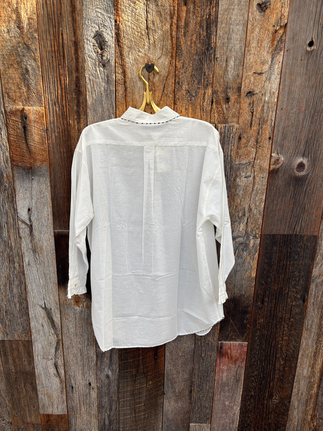 Chan Luu Cotton Ruffle PJ Set - White