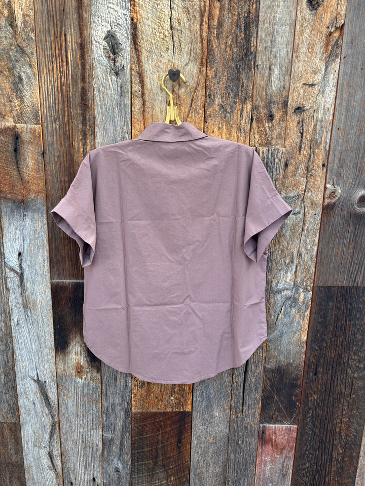 Sundry Roll Sleeve Top Mushroom