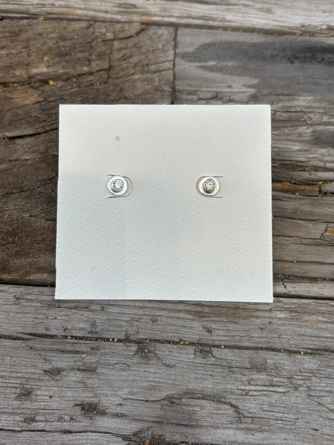 Ashton Perfect Studs - SS/14k gold/whte sapphr