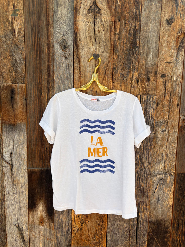 Sundry Rolled Sleeve Tee La Mer - Optic White